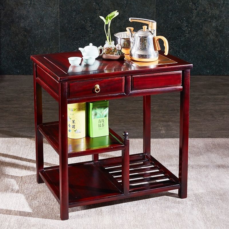 红木家具红酸枝茶水架实木茶水柜中式烧水车小茶桌东非酸枝木茶几