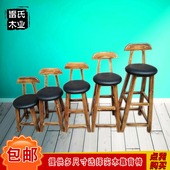 饭店餐椅商用椅子酒店实木靠背椅办公木头椅休闲椅高脚吧台椅