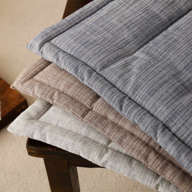 简约薄款坐垫棉麻餐椅垫子防滑汽车四季办公室学生板凳子久坐屁垫