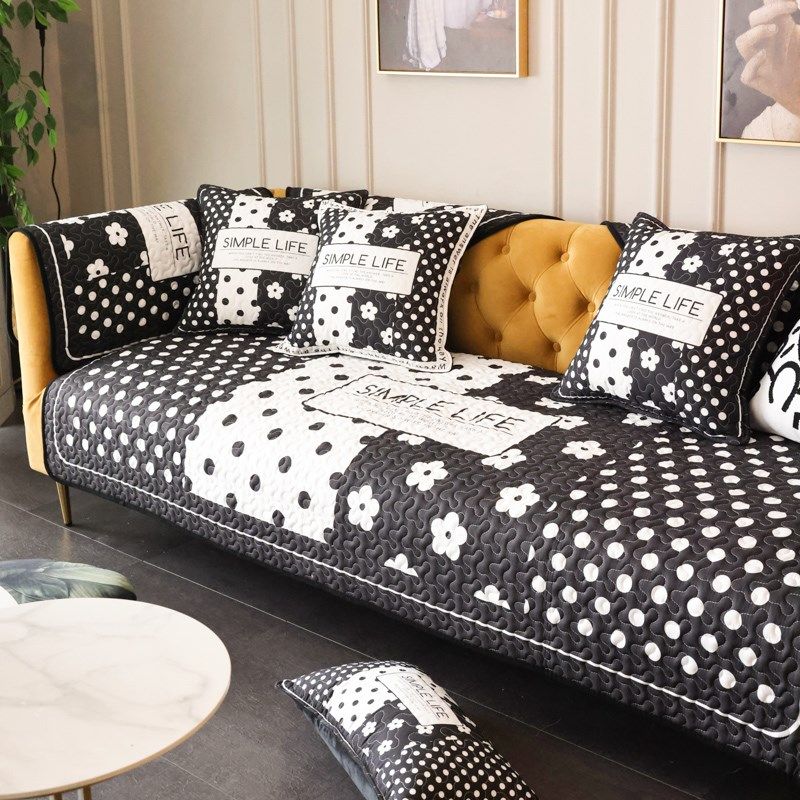 韩式时尚小花沙发垫四季通用防滑耐脏布艺皮沙发巾套现代简约坐垫