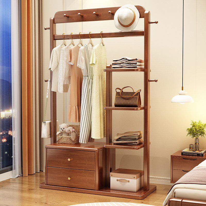 衣帽架落地实木酒店家用卧室多场景多功能一体现代简约大型挂衣架