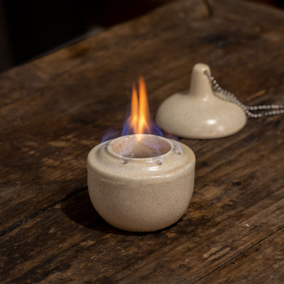 无芯酒精灯陶瓷酒精灯温茶器酒精炉煮茶器白泥迷你加厚防爆酒精灯