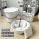 水桶脸盆套装 洗衣桶学生宿舍洗漱三件套住校洗澡用品盆带盖盆桶大