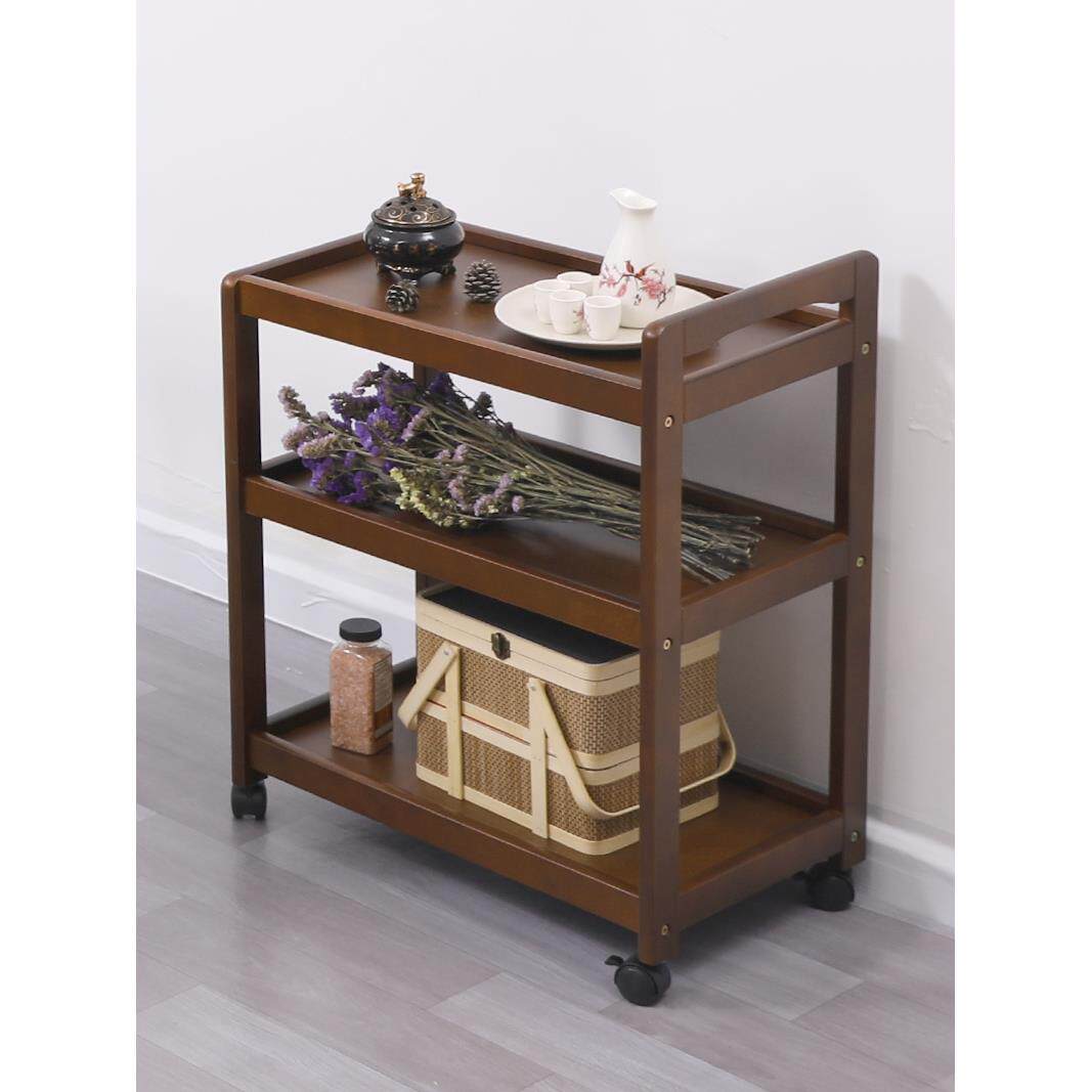 实木餐车小推车移动茶水酒水车木质送餐车餐厅家用手推车置物架