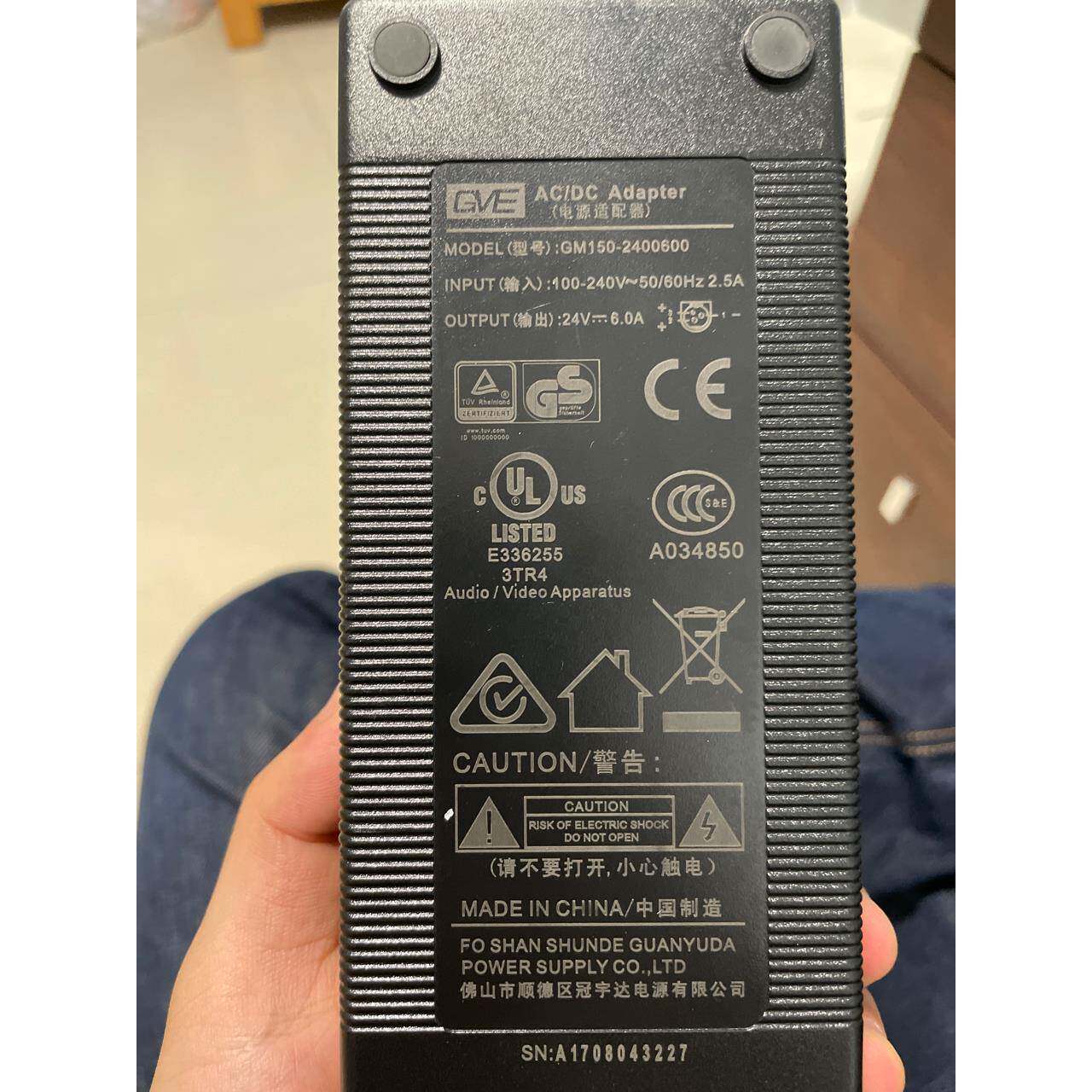 GM150-2400600电源适配器24V6A充电器线24V6.0A3针三芯变压器144W