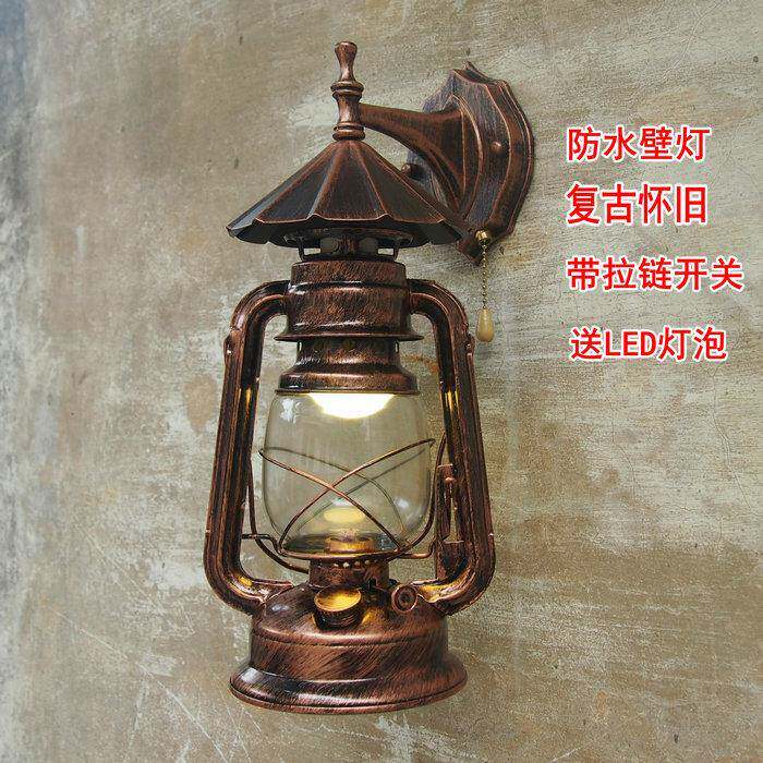 马灯壁灯老式复古煤油灯黑色单头铁艺客厅餐厅户外防水网红1灯饰