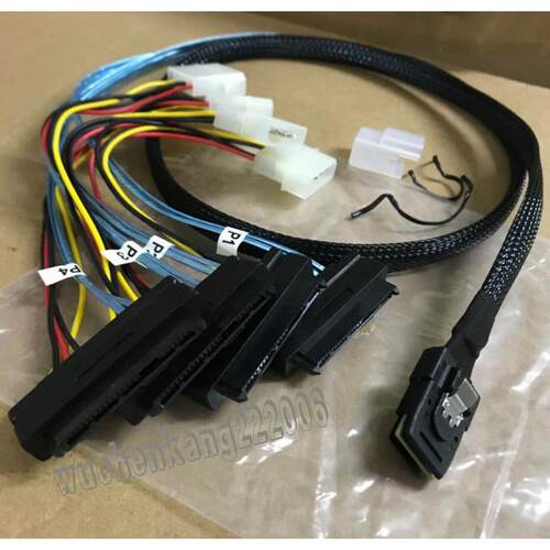 全新一拖四Mini SAS 36P SFF 8087转8482 SAS硬碟数据线带电源线