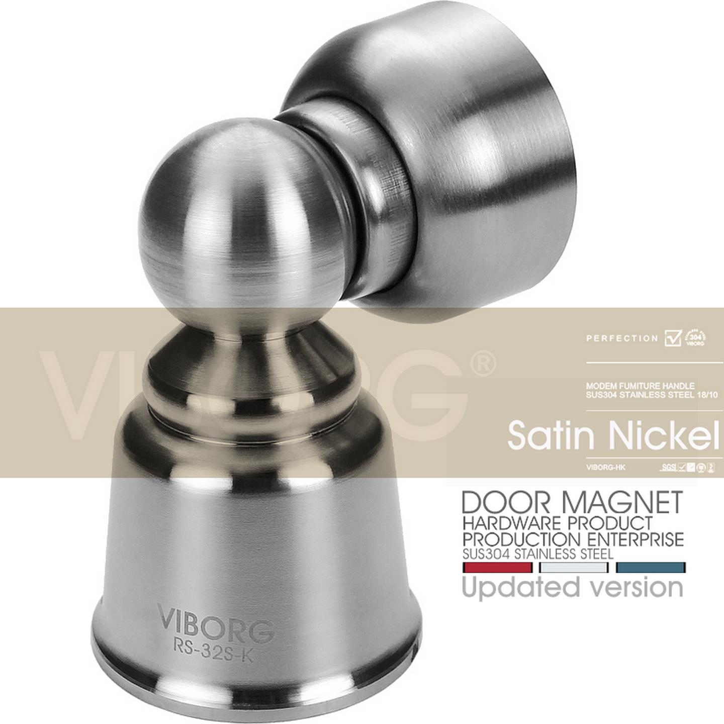 VIBORG 实心304不锈钢日式强磁静音门碰地吸房门吸门吸防撞门挡