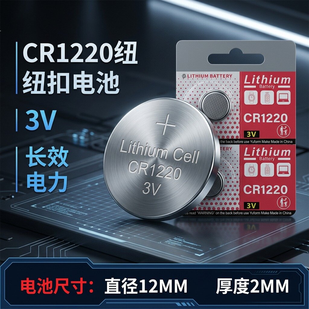 CR1220/3V纽扣电池钥匙遥控器