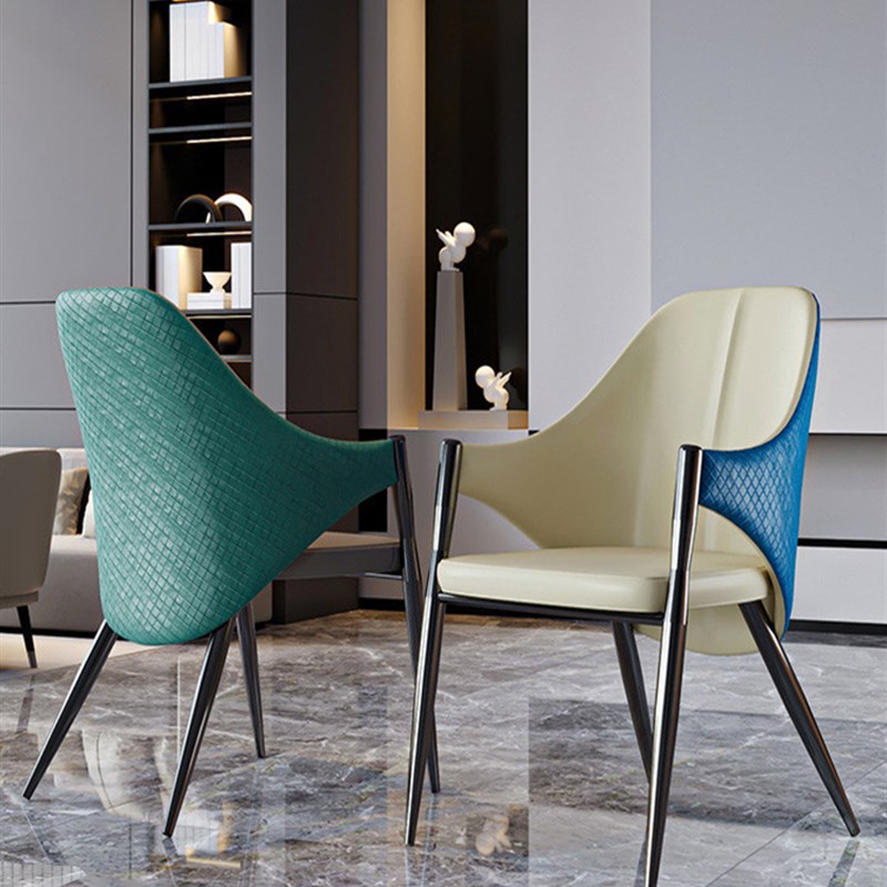 接待洽谈椅意式极简椅子家用餐椅大厅扶手靠背凳子现代简约书桌椅
