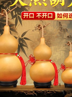 葫芦天然大号摆件门对门挂件特大开口带龙头天然葫芦客厅真木葫芦