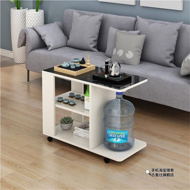 简约多功能可移动功夫茶桌简易小户型客厅迷你边角几带轮创意茶几