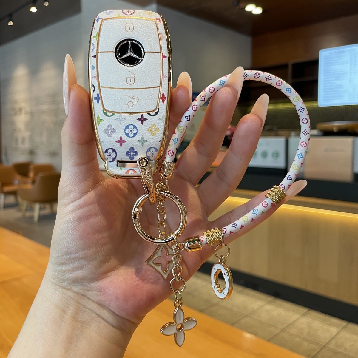 奔驰e300l钥匙套新款c260l高档glc300车a200l扣c200壳gle350男450