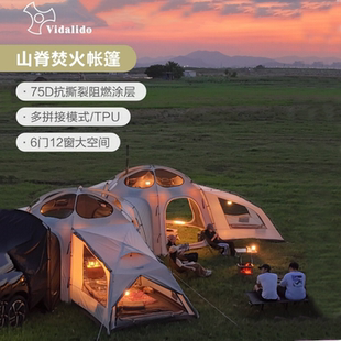 维达利多山脊戶外露營裝備六角穹頂客廳帳篷模塊便攜野營過夜帳蓬