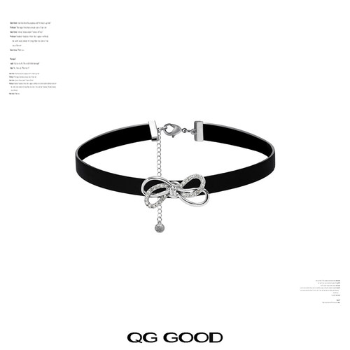 高级感原创设计蝴蝶结颈链女时尚辣妹甜酷风个性皮带项链