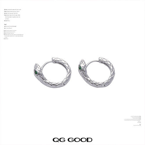 夏季灵蛇耳环女气质百搭冷淡风轻奢耳扣小众节日礼物蛇年生肖高级