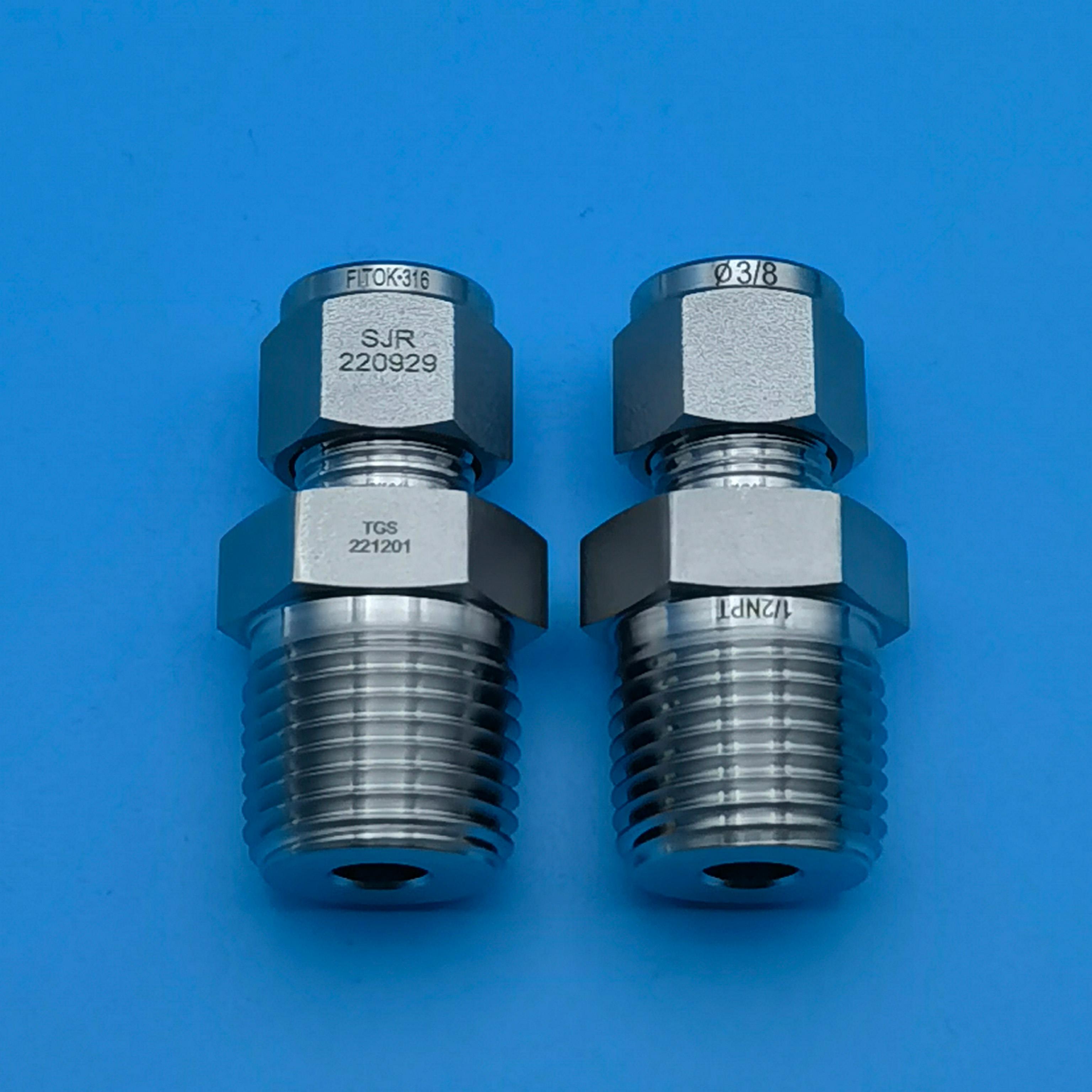 FITOK飞托克卡套直通终端3/8×1/2NPT阳螺纹 型号SS-CM-FL6-NS8