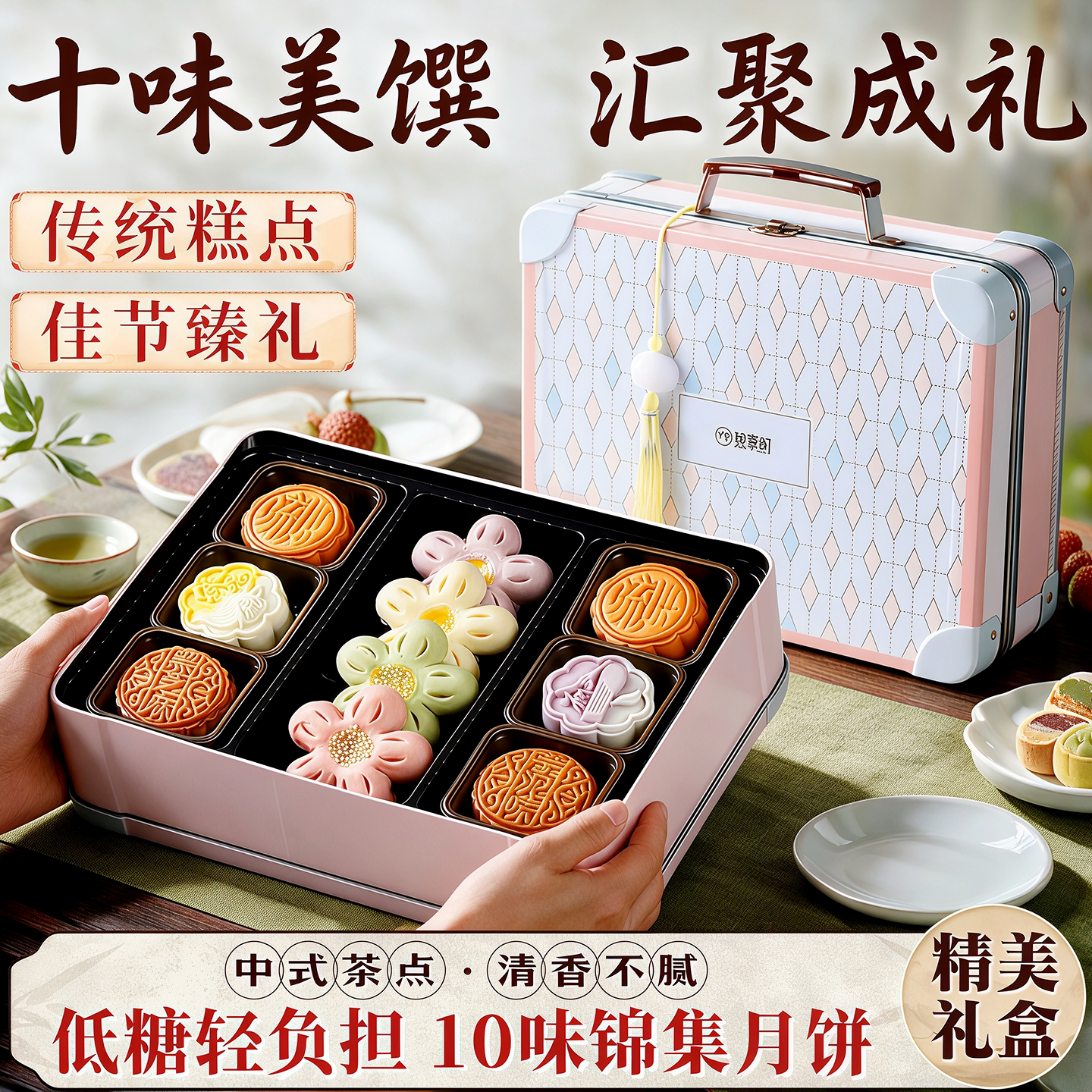 流心奶黄月饼礼盒新中式包装送礼高端商用定制礼品2026中秋伴手礼