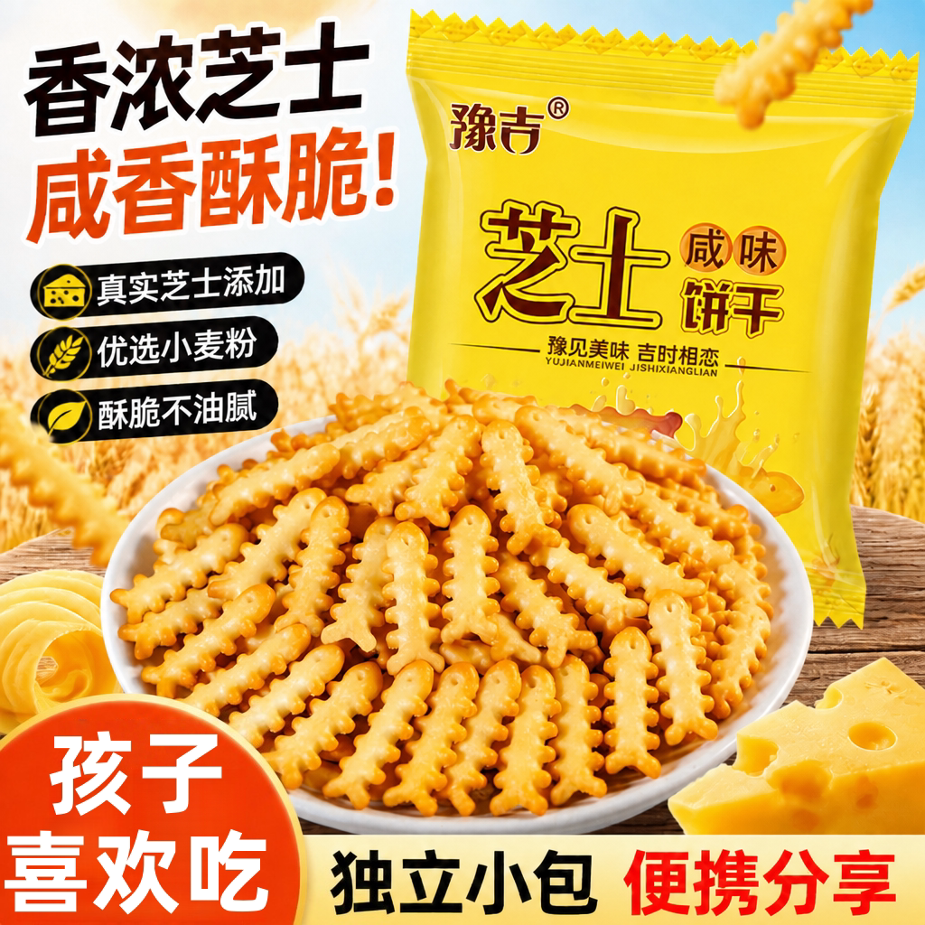 孩子巨爱吃!豫吉芝士鱼骨饼干