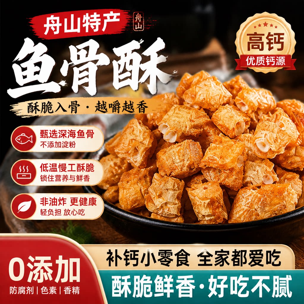 高蛋白零食！正宗舟山特产鱼骨酥