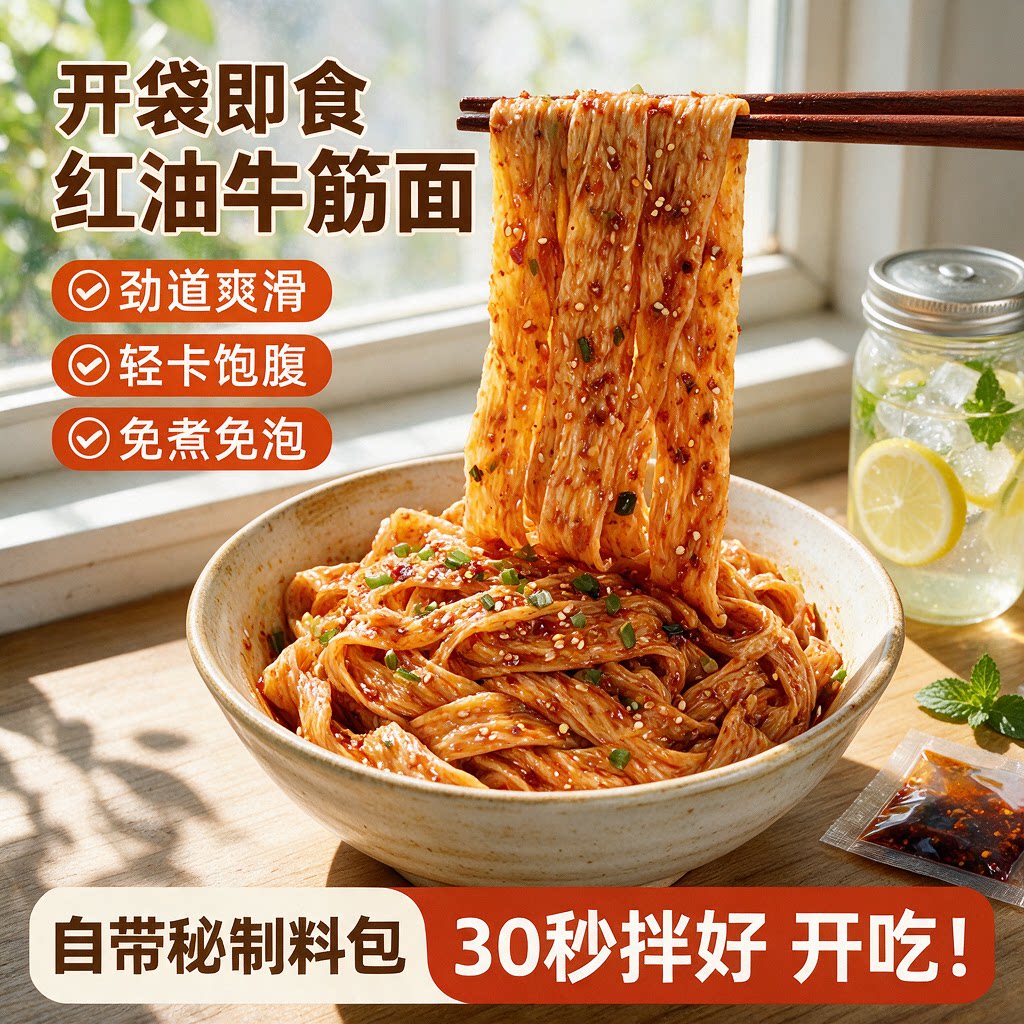 懒人免煮夜宵!开袋即食牛筋面