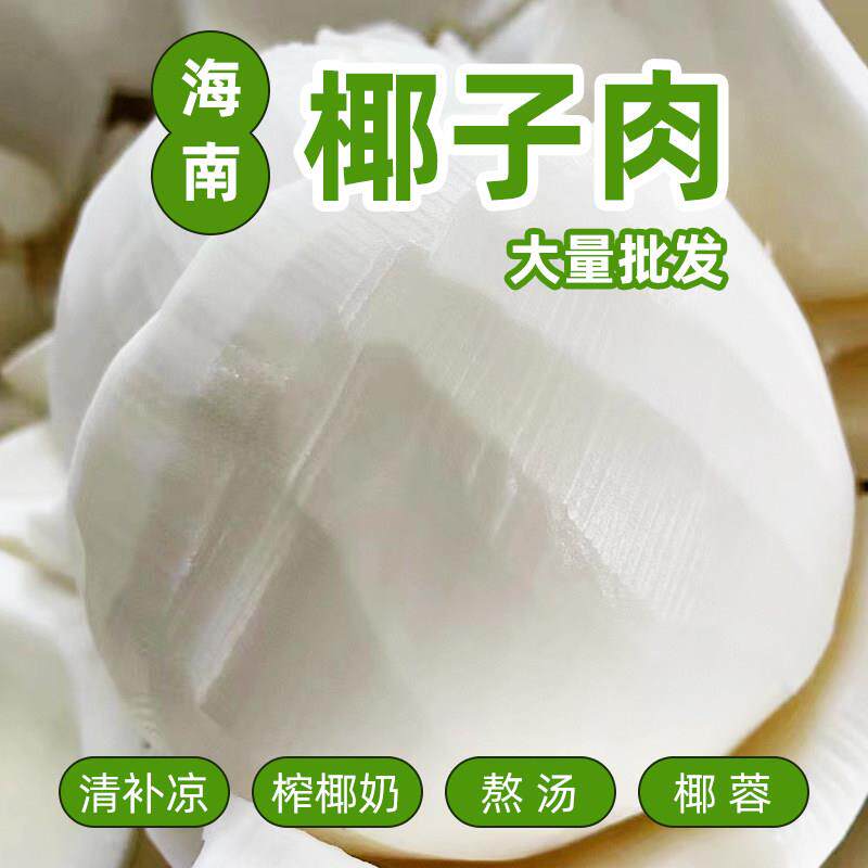 海南新鲜椰子肉椰子鸡煲汤配料老椰子肉商用椰果榨汁鲜椰肉即食