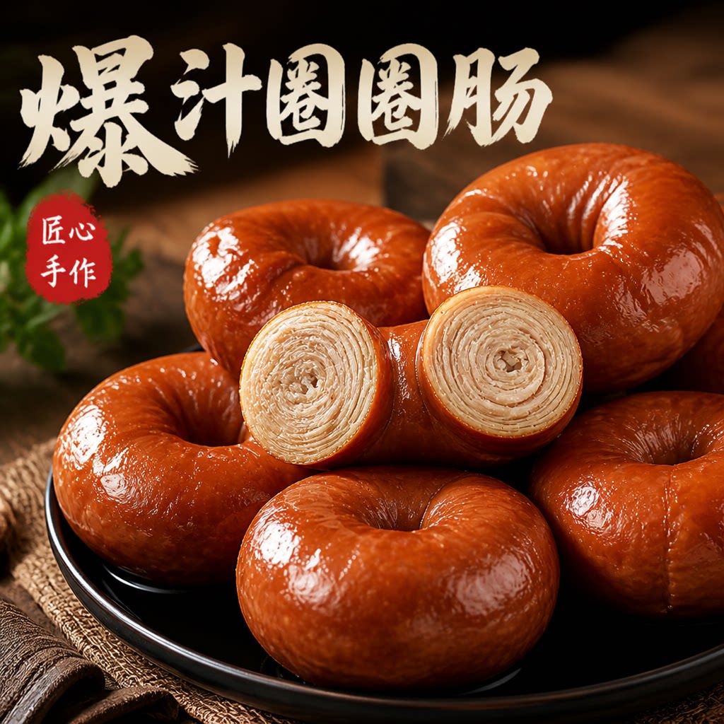 网红爆款圈圈肠!正宗卤肥肠熟食