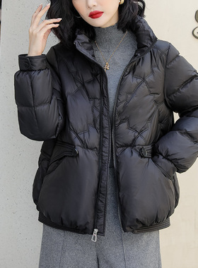 平湖羽绒服女高级感冬季短款外套新款时尚鸭绒厚款小个子爆款