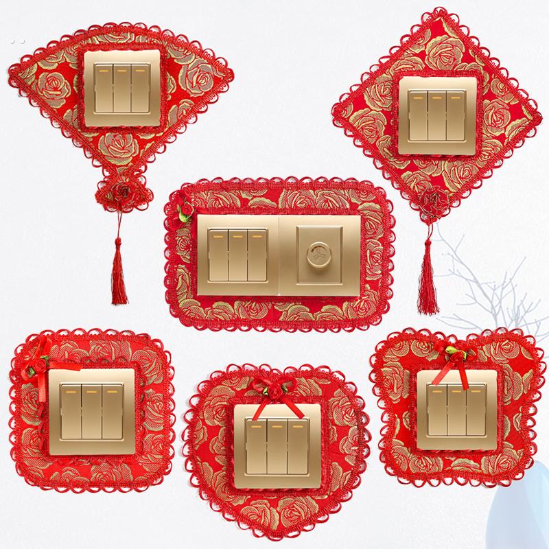 开关保护罩布艺开关贴双三开关保护套创意客厅卧室灯插座装饰开关