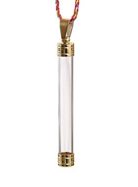 猫胡须收纳长款空心小瓶子吊坠嘎乌盒挂件可打开装朱砂胎发小物件