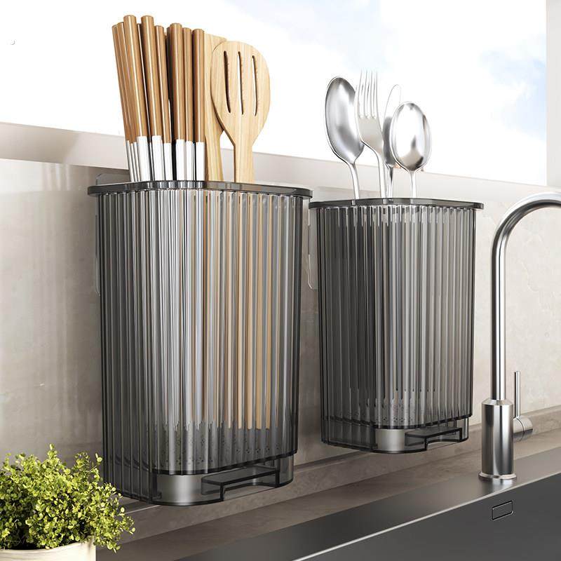 筷子收纳盒餐具笼架免打孔壁挂式厨房置物架筷子筒沥水挂架筷子笼,餐饮具,餐具笼/架,淘宝优惠券,粉丝福利购,淘宝优惠卷