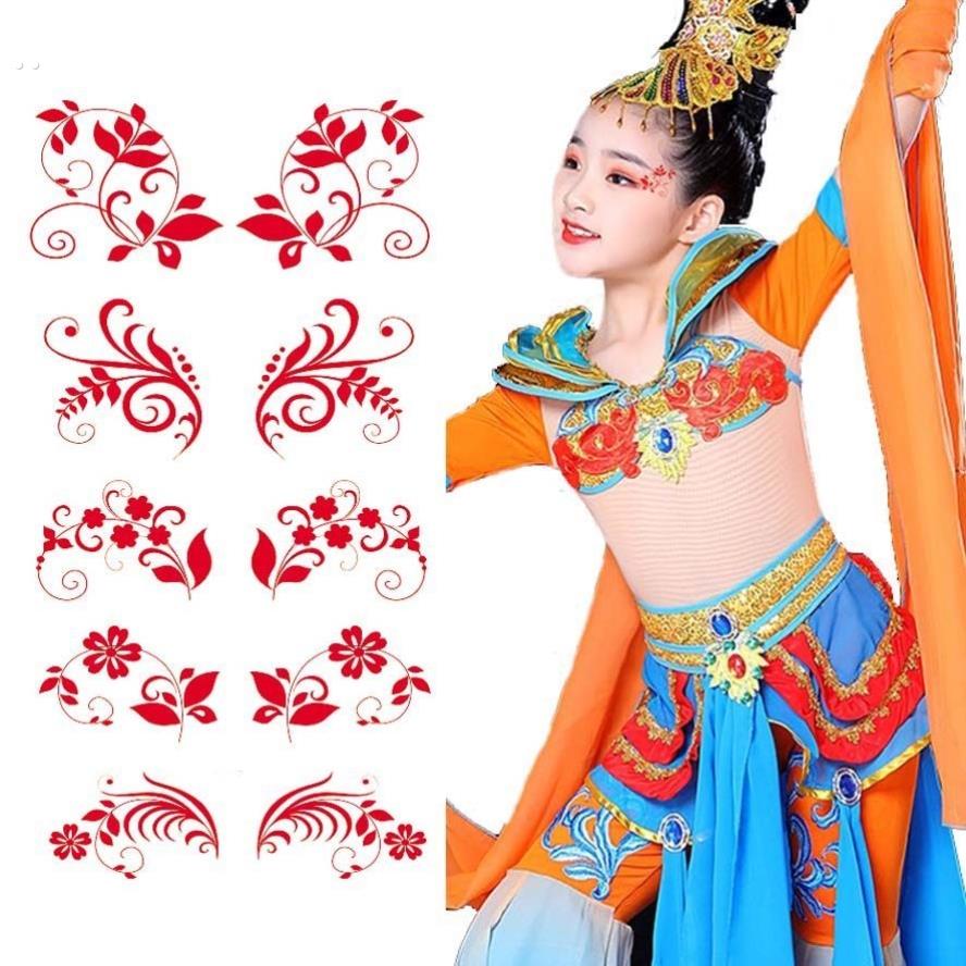 成人儿童舞台妆人体彩绘面部眼角贴纹身贴眉心贴眼尾贴花防水安全