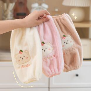 袖套女款秋冬新款可爱长款防污脏羽绒服成人工作儿童手袖套袖