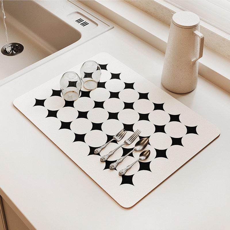 厨房吧台吸水沥水垫防滑耐磨桌垫餐桌防烫隔热垫咖啡吧台速干垫
