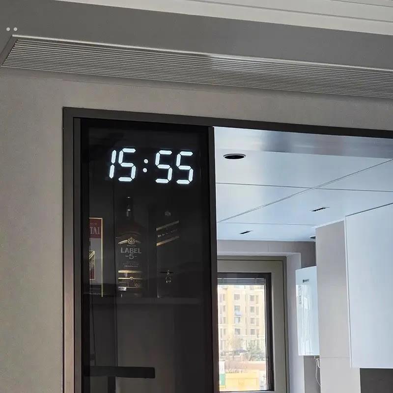 橱柜门数字时钟数字显示Led时钟客厅2025新挂墙简约现代高端家居