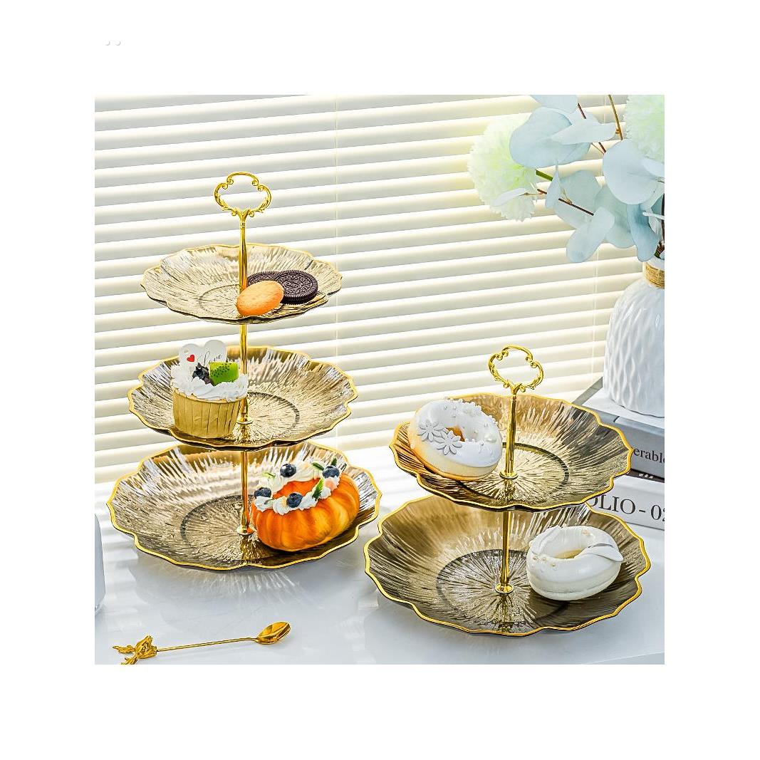 轻奢水果盘客厅家用茶几新款糖果盘蛋糕托盘高端零食摆件架甜品台