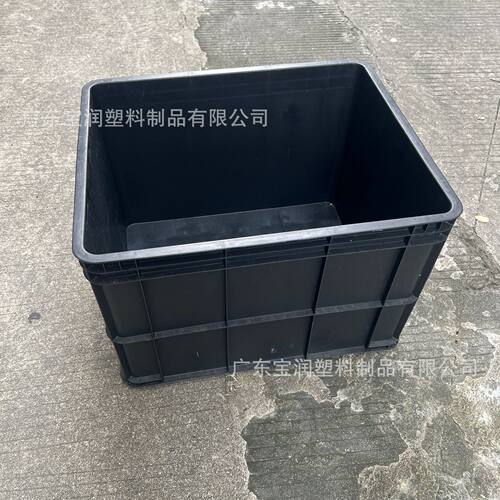加厚防静电塑料箱黑色五金电子元件存放筐防静电物料筐带盖配刀卡