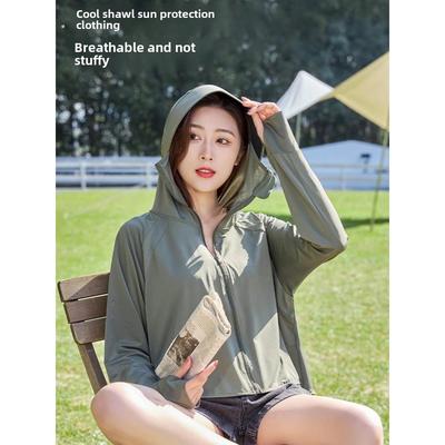 夏季户外防紫外线薄款防晒服2024新款防晒衣女款冰丝短款防晒外套