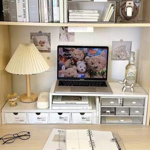 双层桌面储物架电脑高架宿舍书桌书桌装修好东西学生工作站储物箱