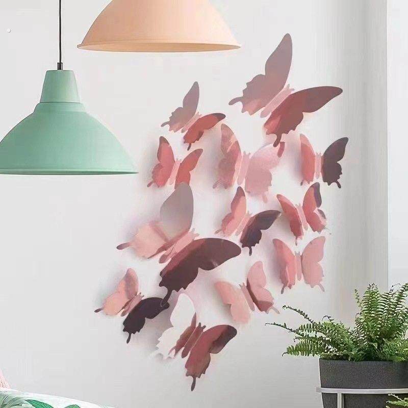 光影蝴蝶墙3d立体墙贴PET镜面蝴蝶太阳花卧室客厅婚庆节日装饰,家居饰品,镜面贴,淘宝优惠券,粉丝福利购,淘宝优惠卷