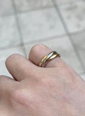 小众独特戒指小众设计三环三色戒指尾戒女小指超小号尺寸设计师独
