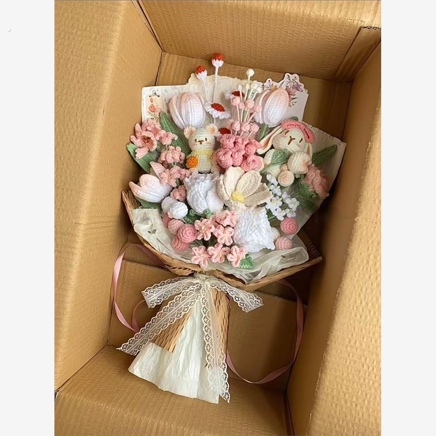 自己做手工花的材料全套手工自制母亲节礼物编织仿真花永生花