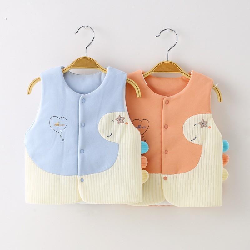 小月龄宝宝马甲秋冬季加棉初生婴儿马夹背心冬款加厚内穿保暖坎肩