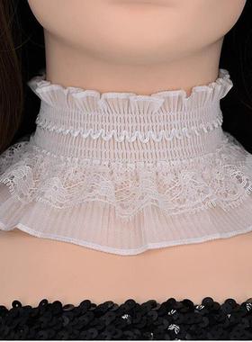 套头围脖女薄款脖套领圈护颈带脖颈炼蕾丝假领子遮疤颈带女士项圈