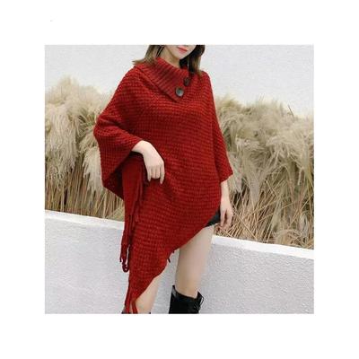 韩系氛围感流苏披肩斗篷针织衫显瘦小众气质年轻时尚毛衣保暖外搭