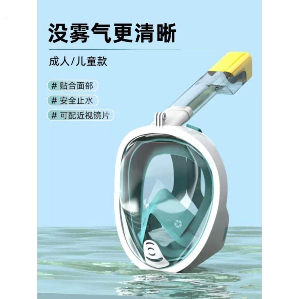 潜水面罩儿童成人浮潜面罩全脸全干式三宝呼吸器防雾游泳装备神器