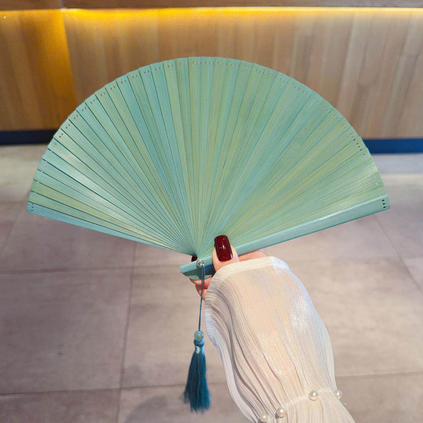 古风扇子素面便携折叠全竹扇新中式随身携带古典旗袍搭配扇女折扇