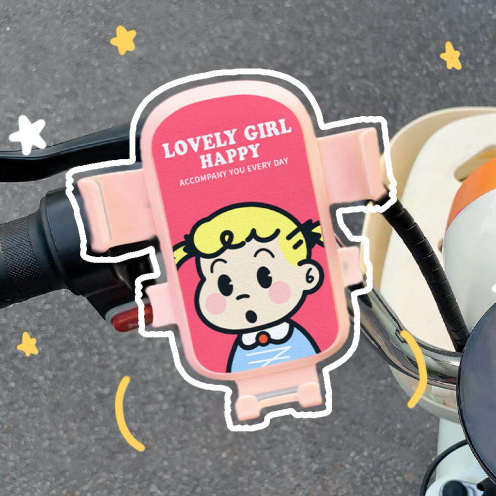 可爱电动车手机架自行车机车导航架外送放手机神器女骑行固定