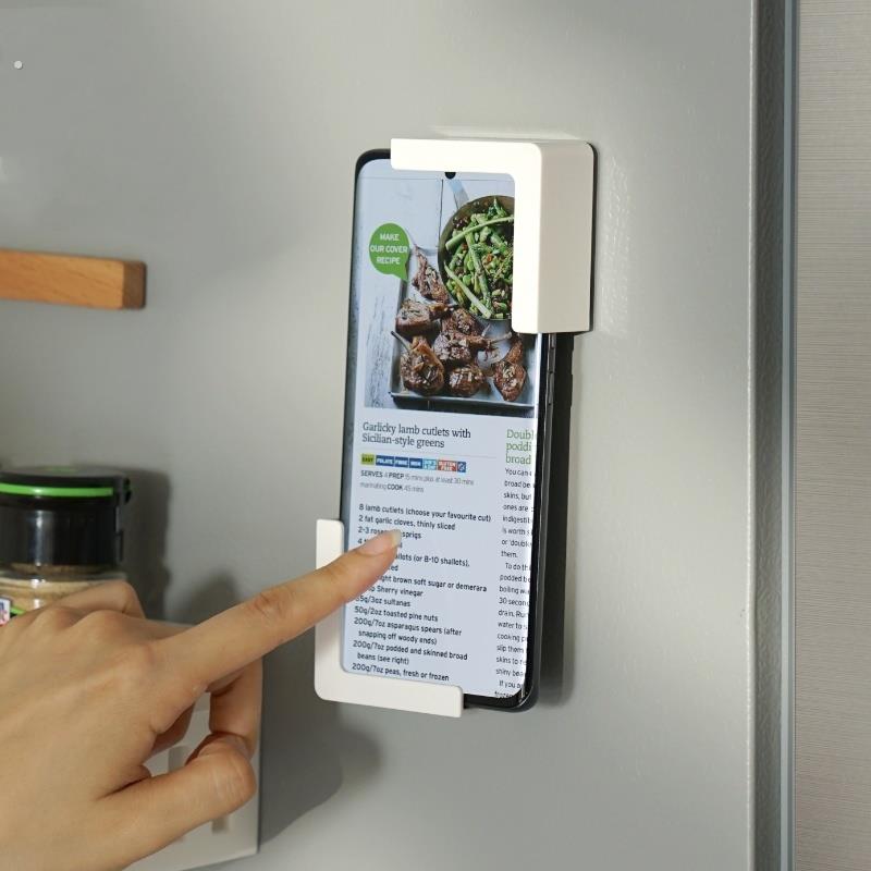 厨房磁吸式手机平板电脑架冰箱贴磁铁多用置物架创意磁铁放置架