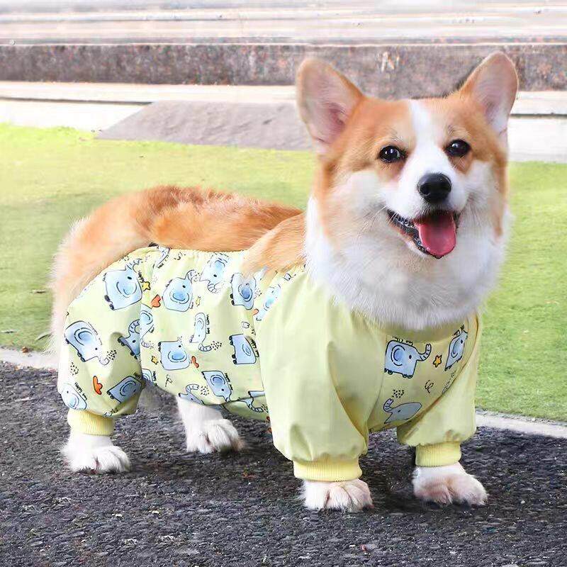 柯基护肚衣宠物狗狗衣服肚兜护肚加厚防尘防水防脏雨衣腿套中型犬